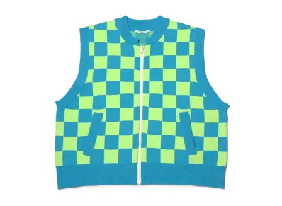 atmos pink Sougara Big Knit Vest "Blue/Mint"