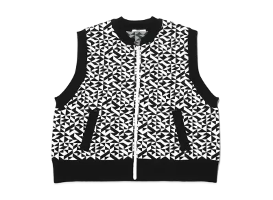 atmos pink Sougara Big Knit Vest "Black/White"
