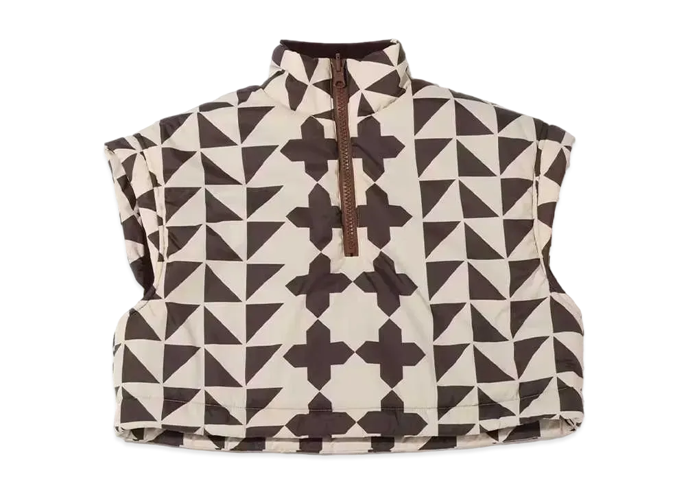 atmos pink Reversible Nakawata Quilt Gala Vest "Beige/Brown"