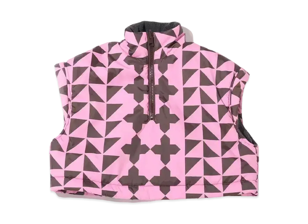 atmos pink Reversible Nakawata Quilt Gala Vest "Pink/Brown"