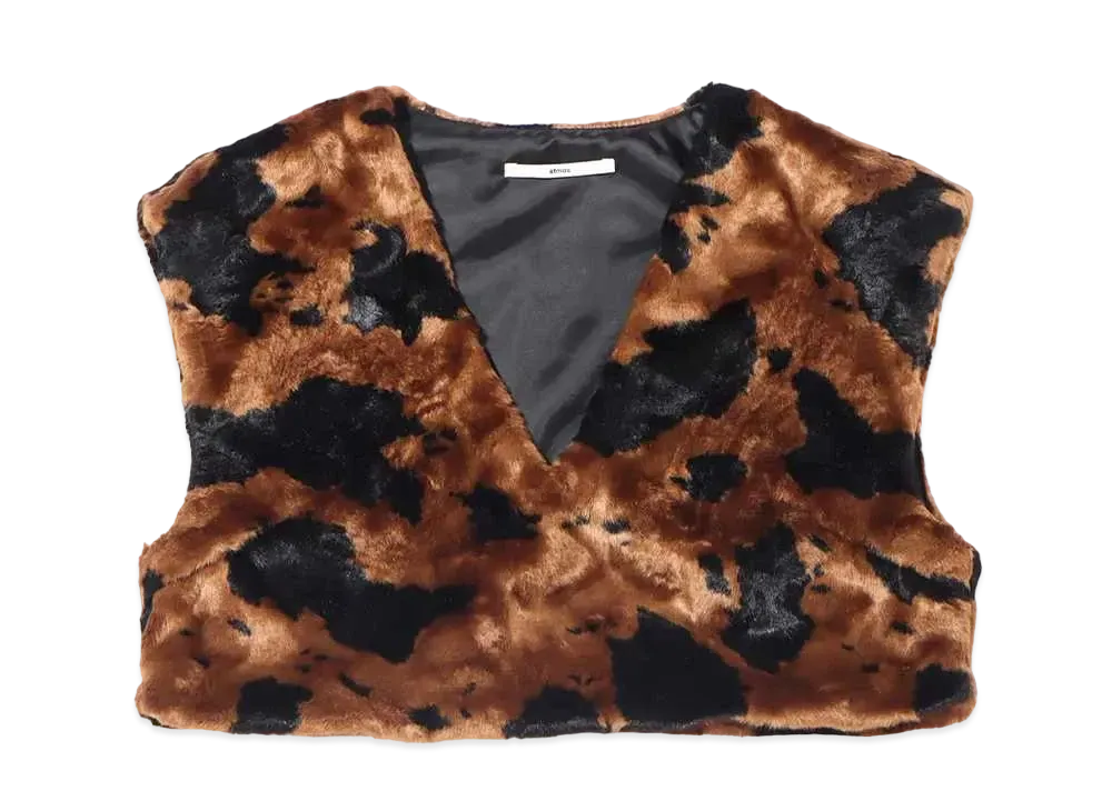 atmos pink Cowgirl Short Fur Vest "Brown"