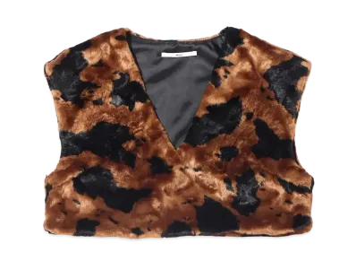 atmos pink Cowgirl Short Fur Vest "Brown"