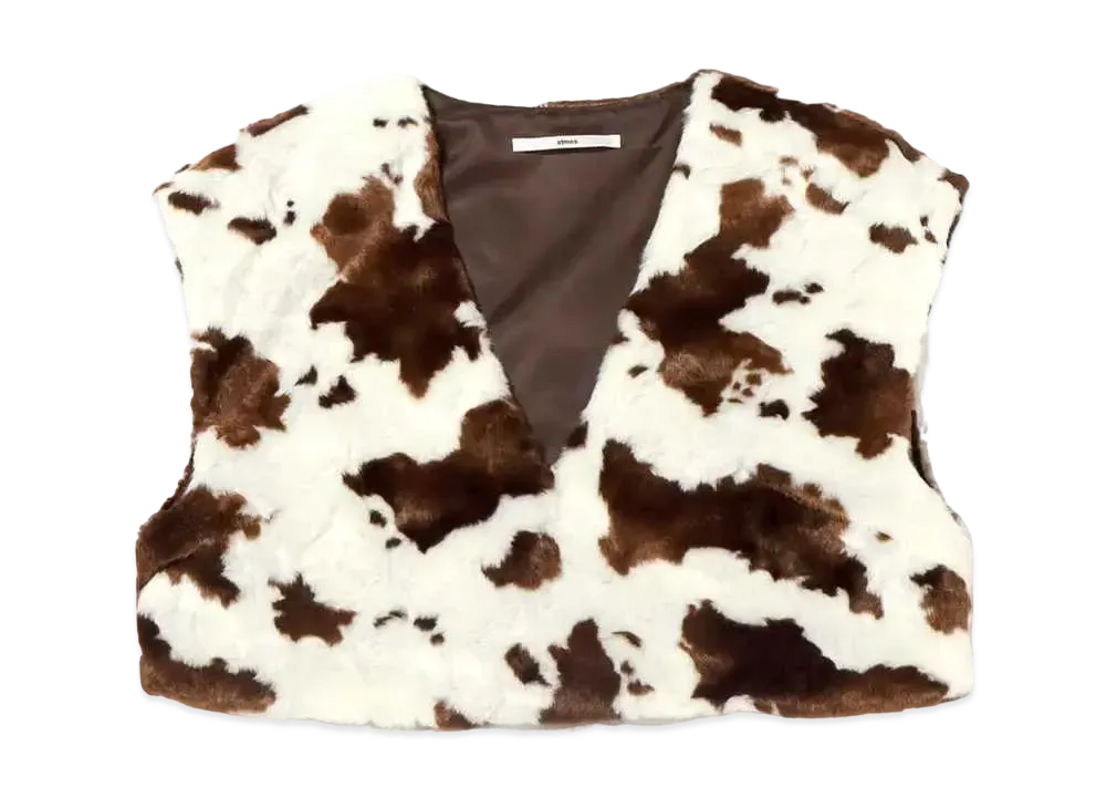 atmos pink Cowgirl Short Fur Vest "White"