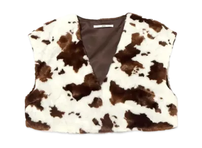 atmos pink Cowgirl Short Fur Vest "White"