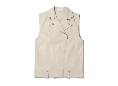 atmos pink Riders Faux Leather Vest "Beige"