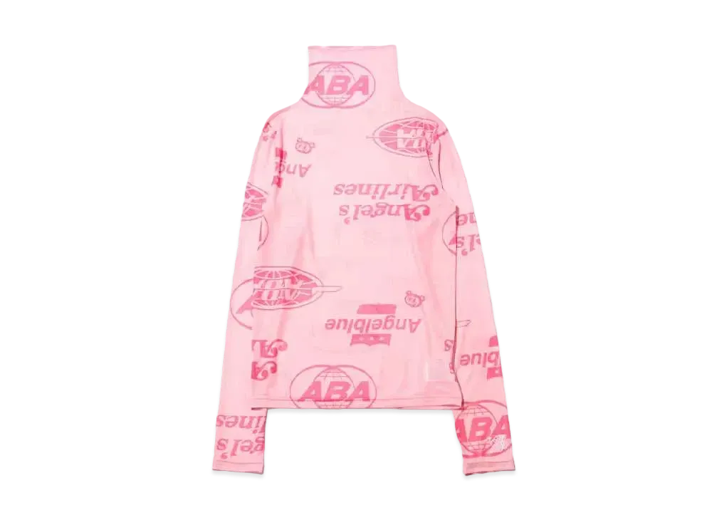 atmos pink x Angel Blue Pattern Logo See-Through Tops "Pink"