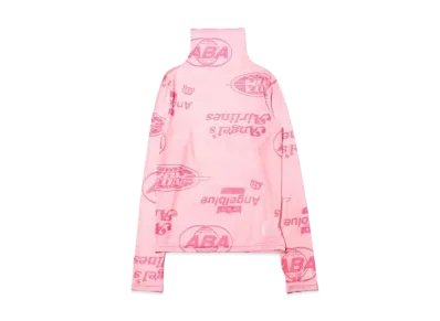 atmos pink x Angel Blue Pattern Logo See-Through Tops "Pink"