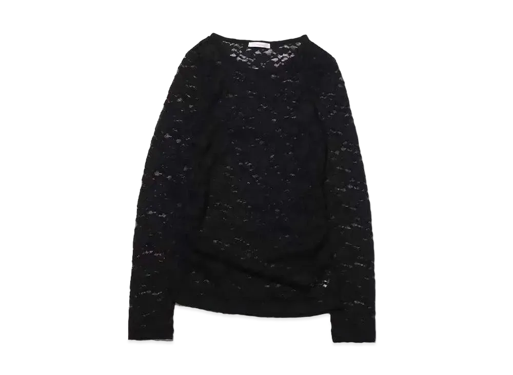 atmos pink Ruched Lace Tops "Black"