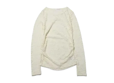 atmos pink Ruched Lace Tops "White"