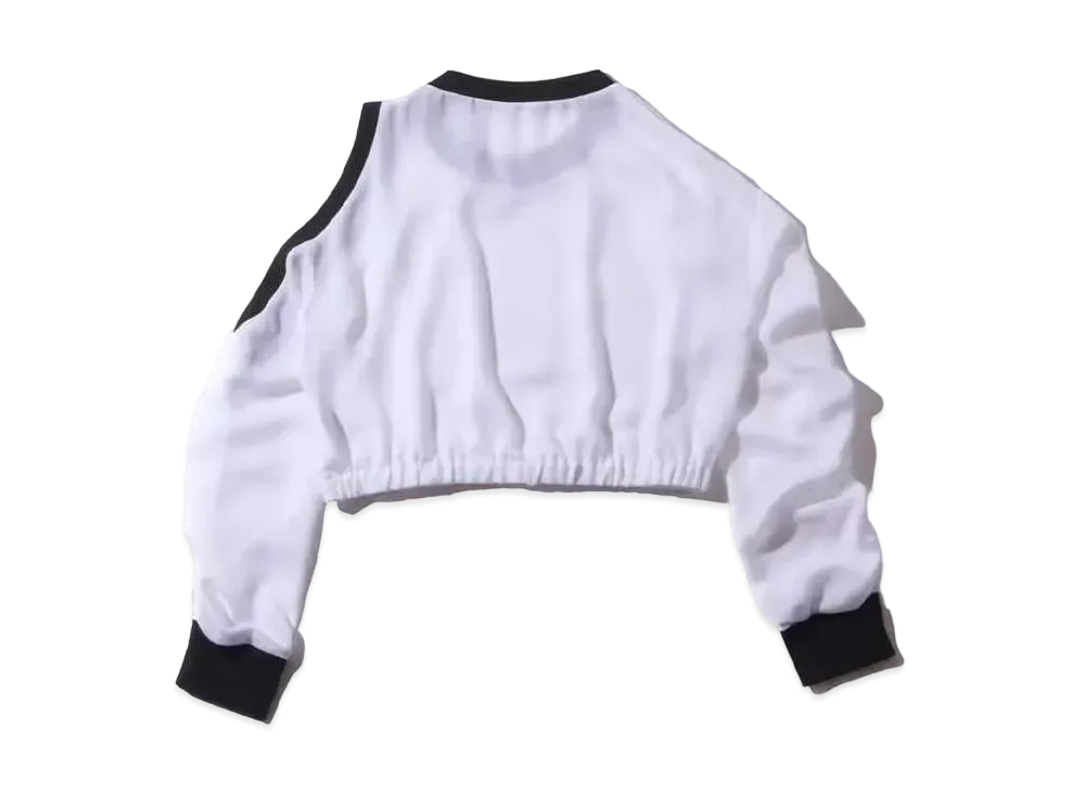 atmos pink Asymmetric Shoulder Short Tops "White"