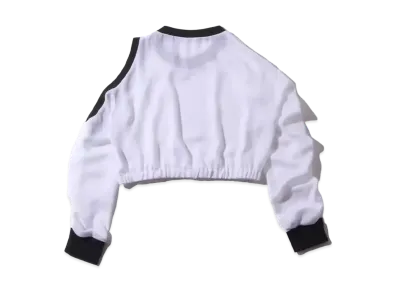 atmos pink Asymmetric Shoulder Short Tops "White"