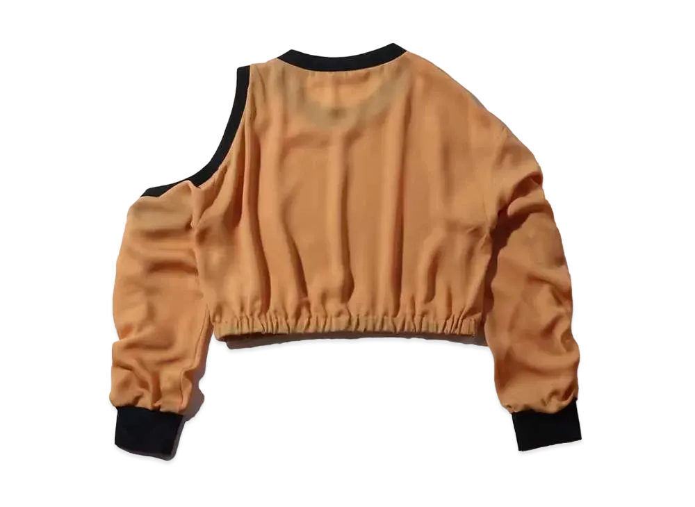 atmos pink Asymmetric Shoulder Short Tops "Orange"