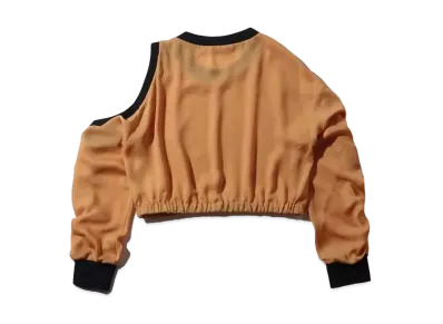 atmos pink Asymmetric Shoulder Short Tops "Orange"