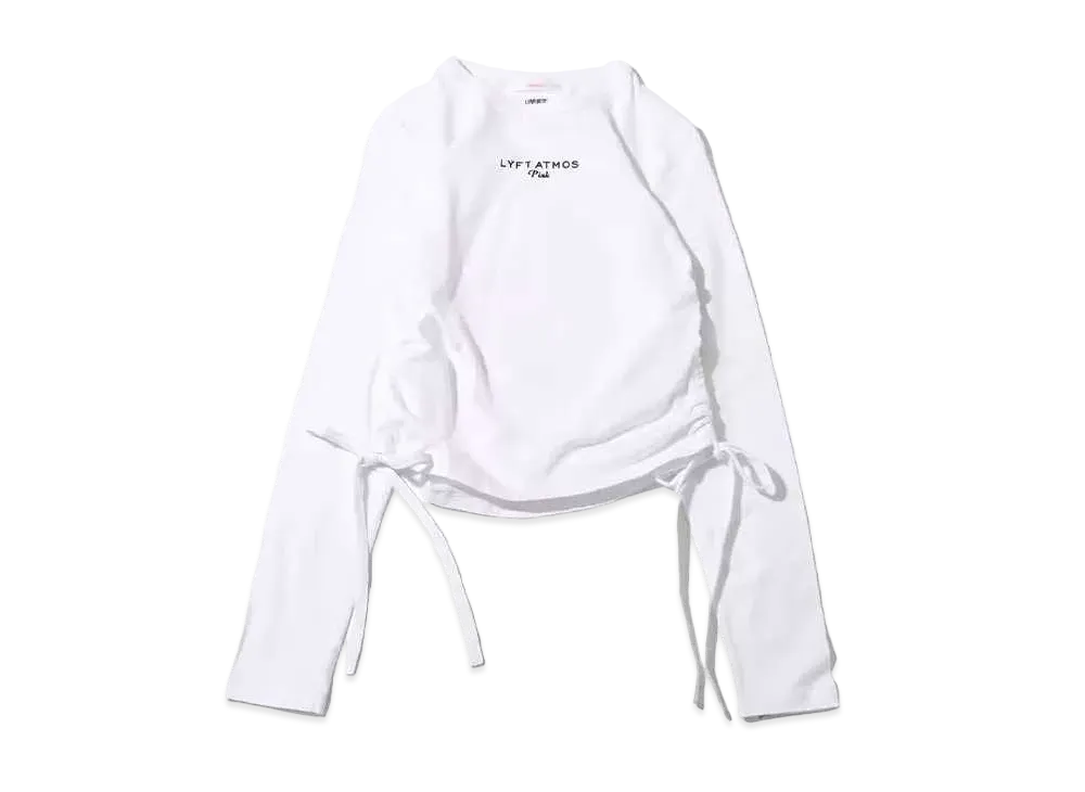 atmos pink Lift x Ruched Logo Tops "White"