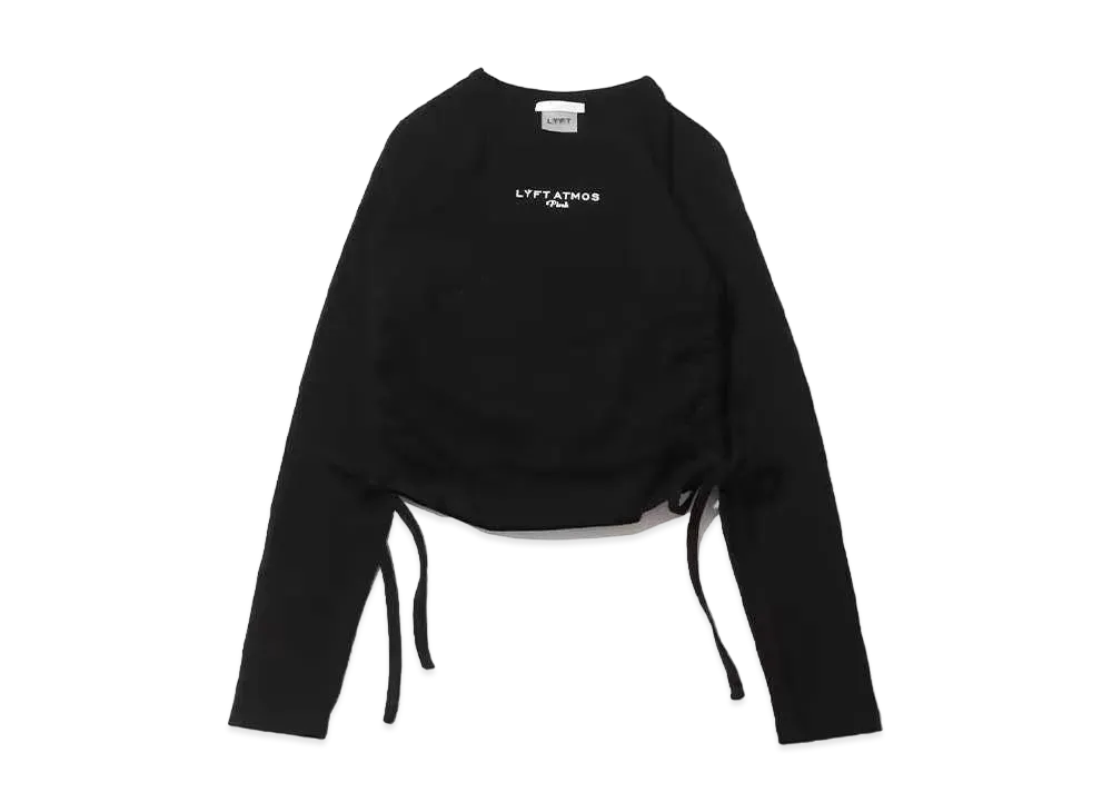 atmos pink Lift x Ruched Logo Tops "Black"