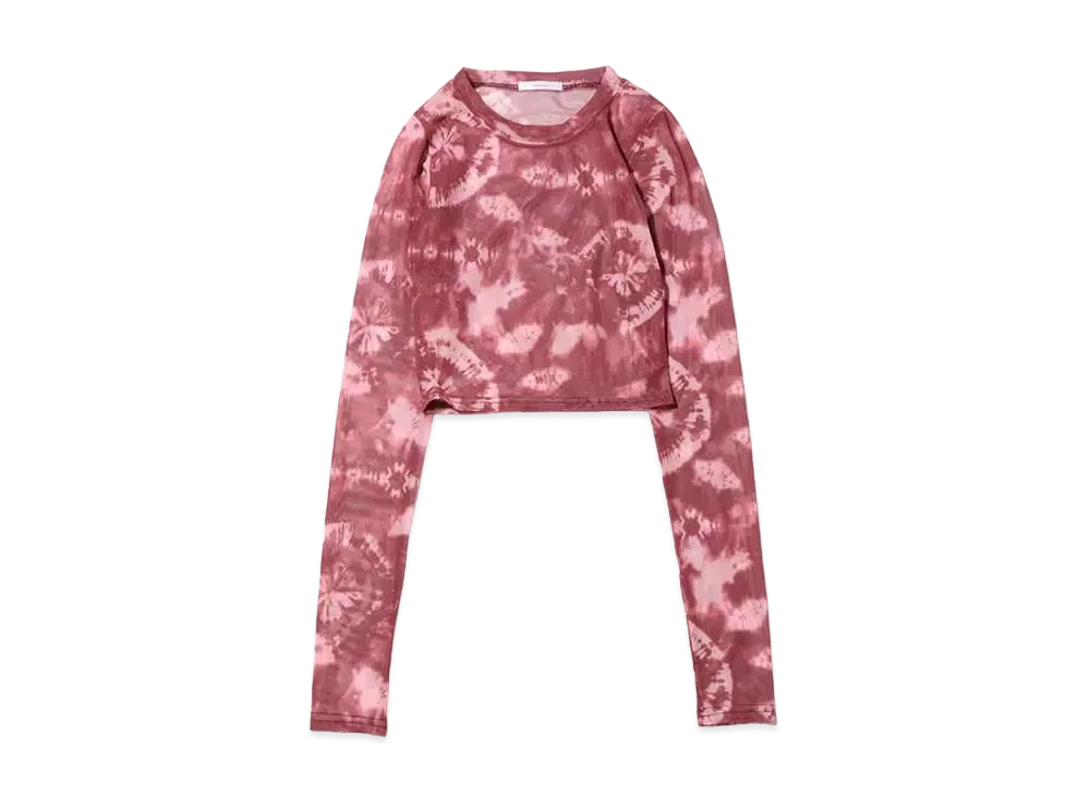 atmos pink Tie-Dyed Organdy Fitted Tops "Red"