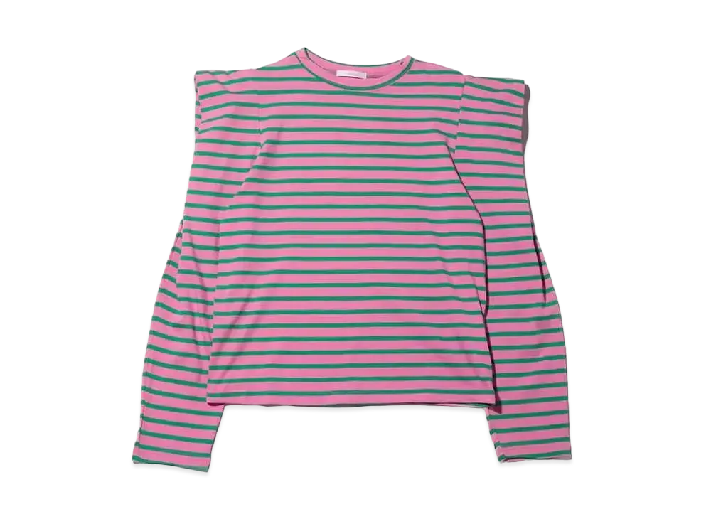 atmos pink Atmos Pink Power Shoulder Border Tops "Pink"