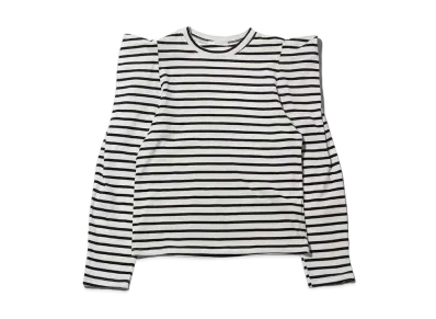 atmos pink Atmos Pink Power Shoulder Border Tops "White"