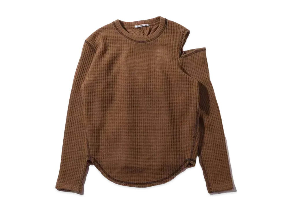 atmos pink Ring-Drost Waffle-Cut Tops "Camel"