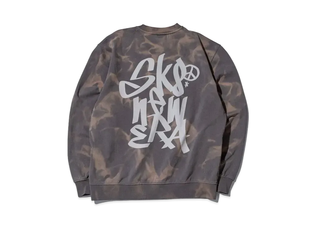 NEW ERA Crewneck Sweat Graffiti Logo Wash "Gray"
