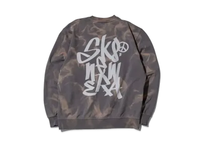NEW ERA Crewneck Sweat Graffiti Logo Wash "Gray"