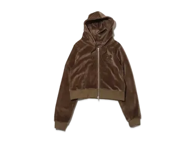 atmos pink Short Length Velor Hoodie "Khaki"