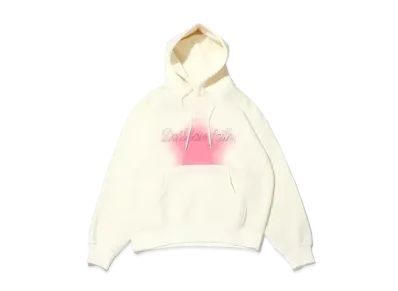 atmos pink Spray Print Hoodie "Ivory"