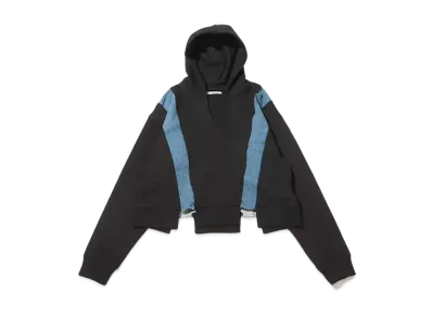 atmos pink Denim Docking Short Hoodie "Black"