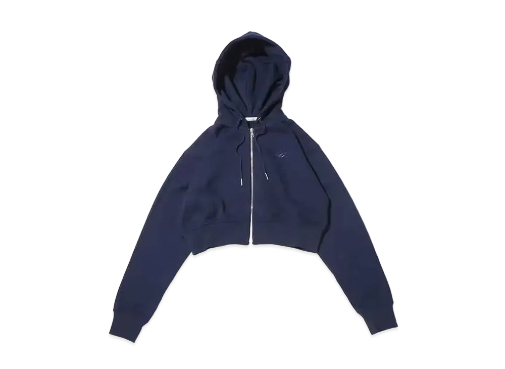 atmos pink Logo Short Zip Hoodie "Navy"