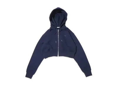 atmos pink Logo Short Zip Hoodie "Navy"