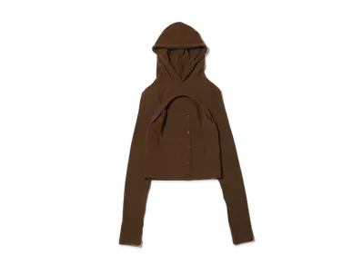 atmos pink Layered Knit Hoodie "Brown"