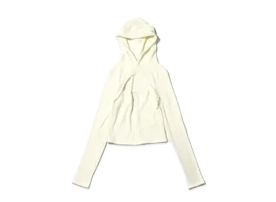 atmos pink Layered Knit Hoodie "White"