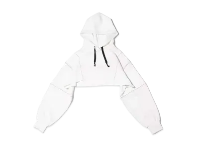 atmos pink Cardboard Logo Short Hoodie "White"