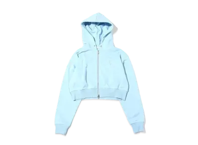 atmos pink Heart Logo Short Zip Hoodie "Sax"