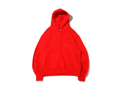 atmos pink Logo Embroidery Big Zip Hoodie "Red"
