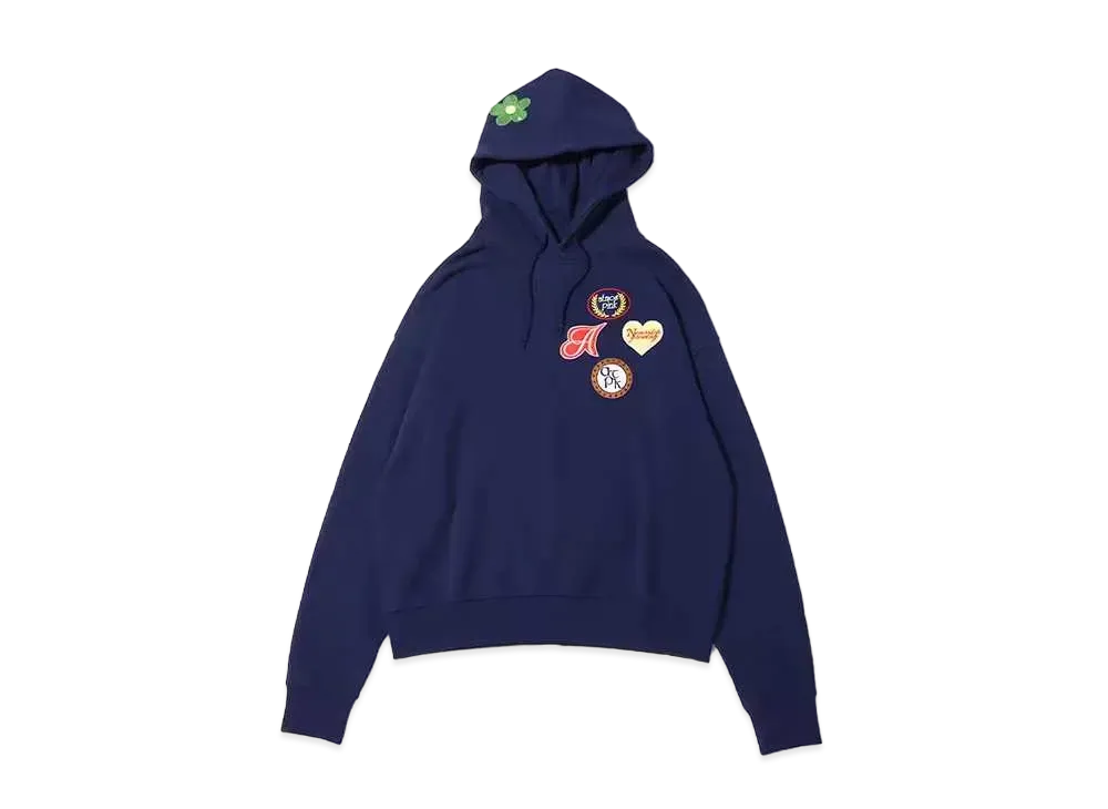atmos pink Patch Big Hoodie "Navy"