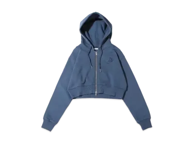 atmos pink Logo Embroidery Short Zip Hoodie "Navy"