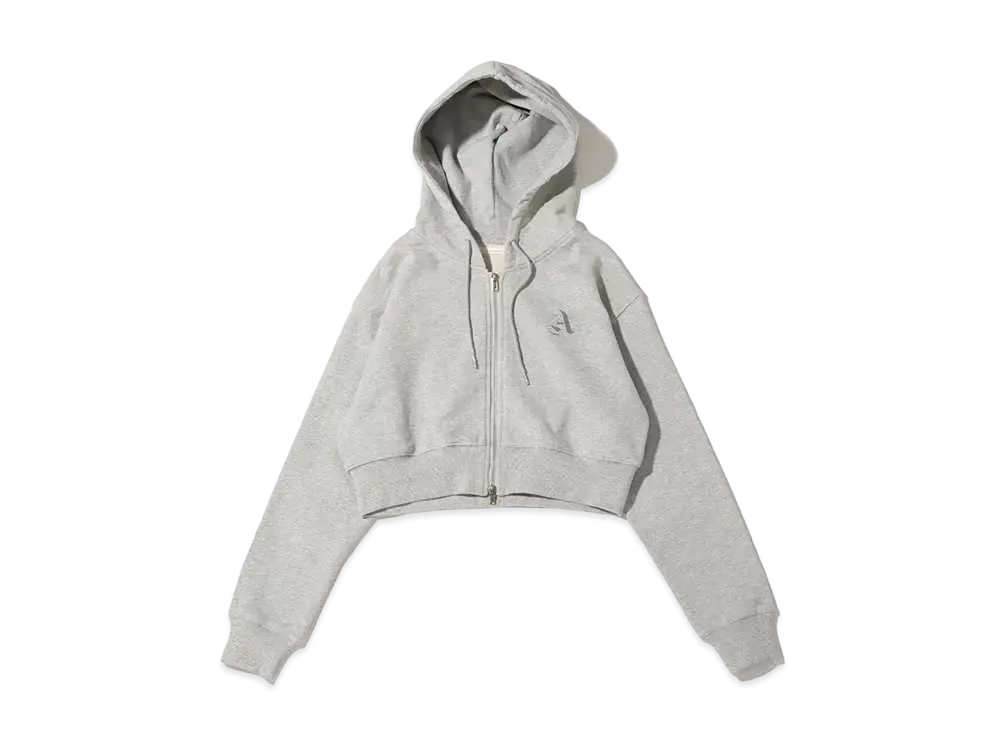 atmos pink Logo Embroidery Short Zip Hoodie "Gray"
