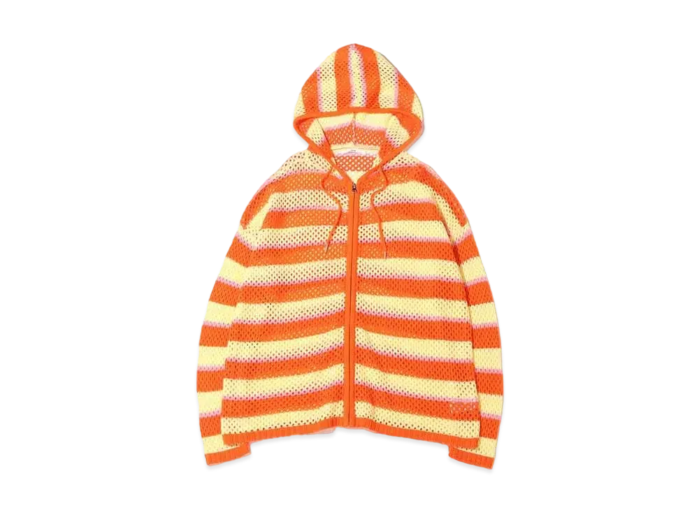 atmos pink Mesh Knit Zip Hoodie "Orange"