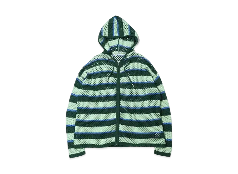 atmos pink Mesh Knit Zip Hoodie "Green"