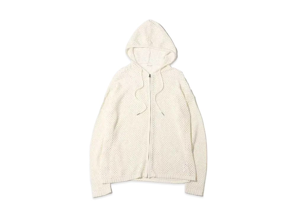 atmos pink Mesh Knit Zip Hoodie "Ivory"