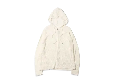 atmos pink Mesh Knit Zip Hoodie "Ivory"
