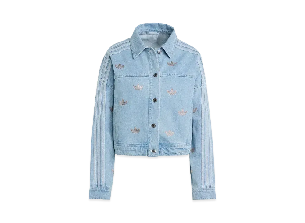 adidas Denim Rhinestone Jacket "Clear Blue"