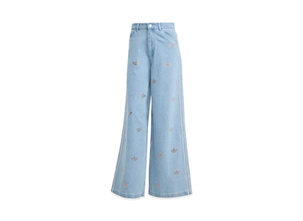 adidas Denim Rhinestone Pants "Clear Blue"