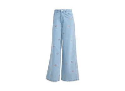 adidas Denim Rhinestone Pants "Clear Blue"