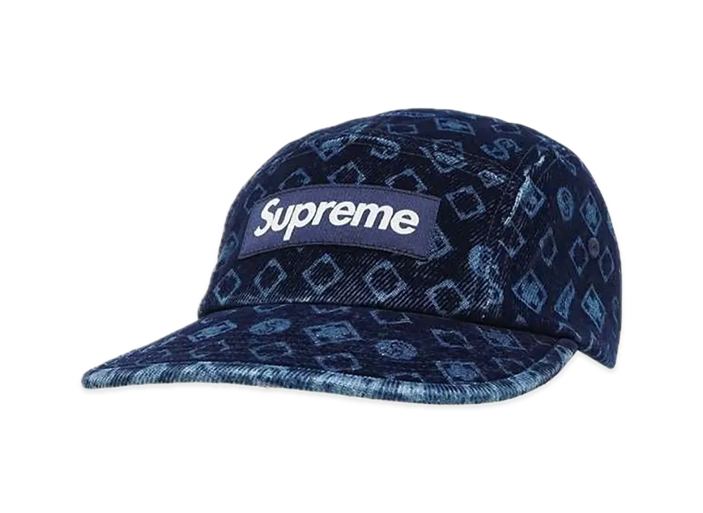 Supreme Flocked Denim Camp Cap "Blue"