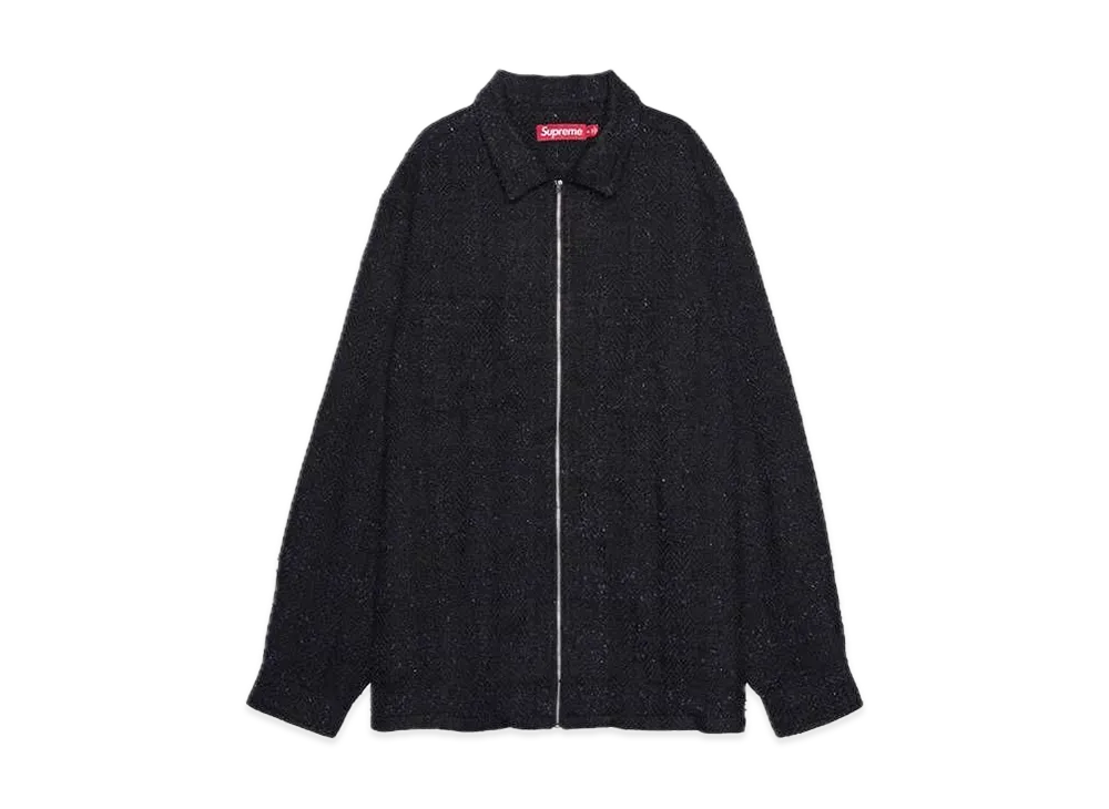 Supreme Boucle Zip Up Shirt "Black"