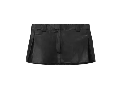 Alexander Wang Fitted Skort With Side Slit In Linen Chintz "Black"