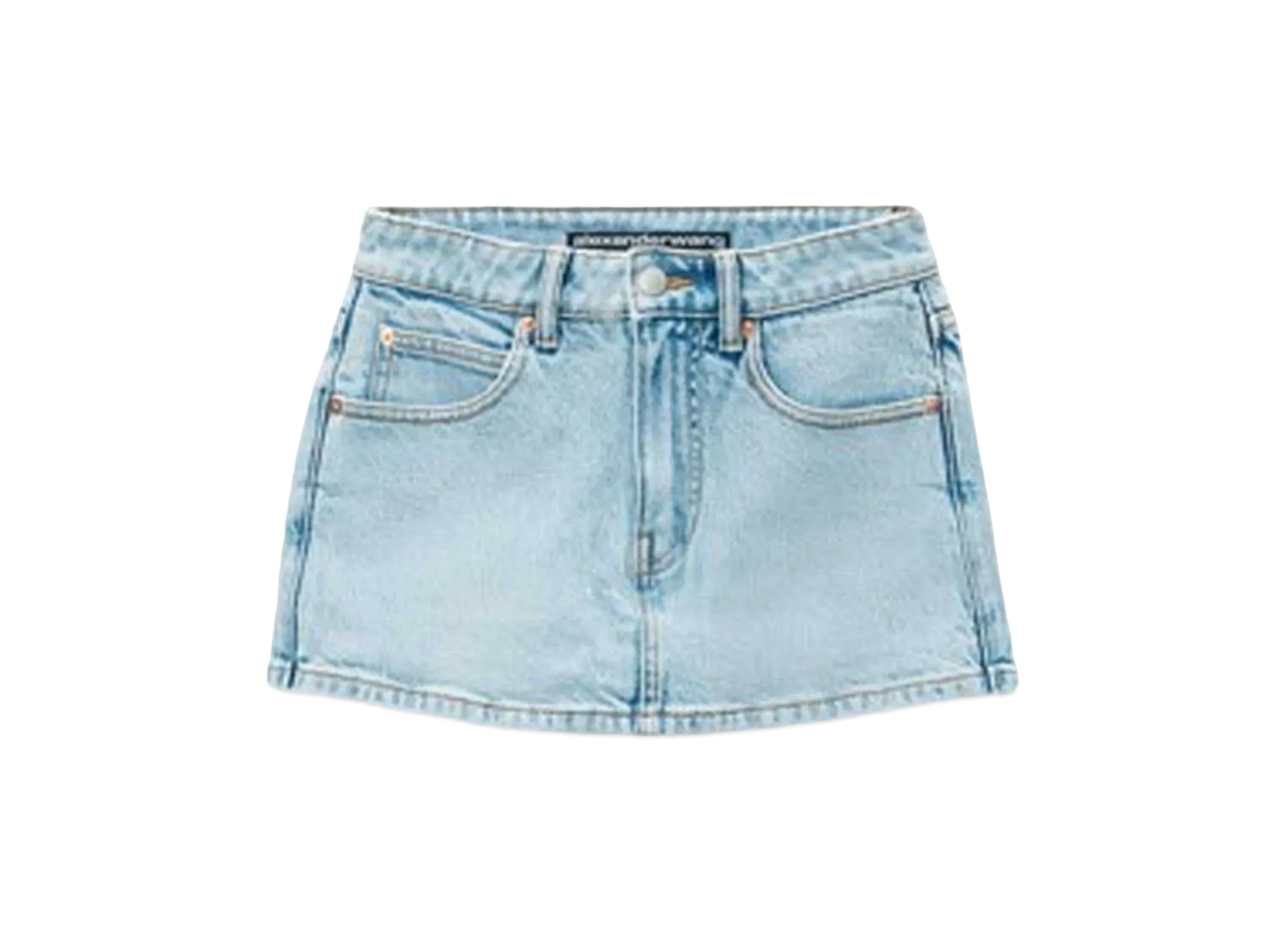 Alexander Wang Comfort Stretch Denim Mid Rise Miniskirt "Bleach"