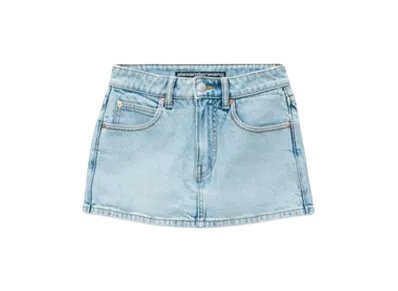 Alexander Wang Comfort Stretch Denim Mid Rise Miniskirt "Bleach"